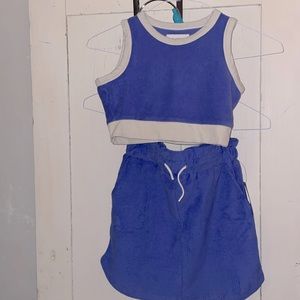 2 piece set blue and white